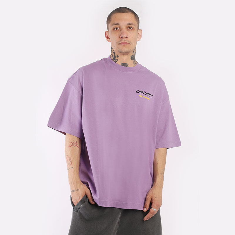 мужская фиолетовая футболка Carhartt WIP S/S Built From Scratch T-Shirt I031725-violanda - цена, описание, фото 1